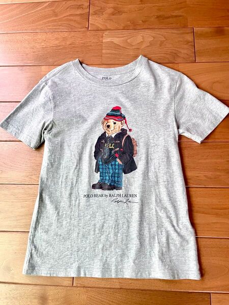 ラルフローレン キッズ 半袖Tシャツ ベア ビックプリント グレー 140センチ