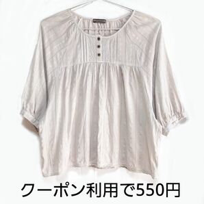 シャツ ブラウス カットソー シャーリングブラウス オーバーサイズシャツ モモンガシャツ コットン 綿 半袖 レディース Lサイズ