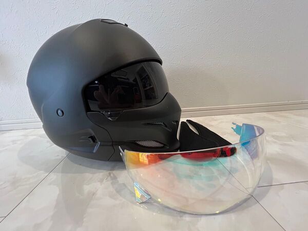 週末限定価格!DOT 承認フルフェイスヘルメットスコーピオン風オートバイヘルメット内蔵レンズ レッドアイ付き