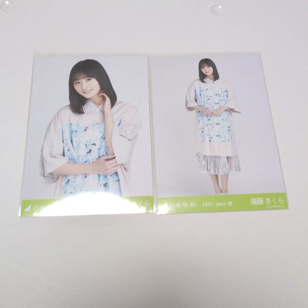 乃木坂46 遠藤さくら 生写真 2枚 ボタニカル チュウ ヒキ 2021 9月 セミコンプ 即購入可