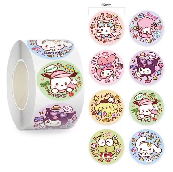 【即購入同封OK】サンリオスターズ サンリオ Sanrio クロミ ポムポムプリン ロールシール 500枚前後 新品未使用