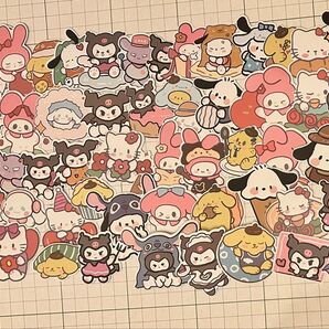 【即購入、同封OK】サンリオ お絵描き Sanrio ステッカー シール 55枚 新品未使用