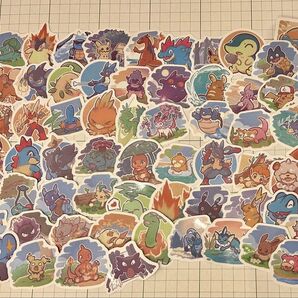【即購入、同封OK】ポケモン お絵描き ステッカー シール 63枚 新品未使用