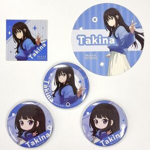 井ノ上たきな;リコリス・リコイル ペーパーコースター,ミニステッカー,ランダム缶バッジ3個:and GALLERY コラボカフェ