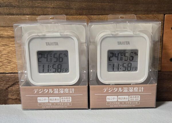 【新品、未使用、未開封】 TANITA 温湿度計 TT - 588 アイボリー 二個セット
