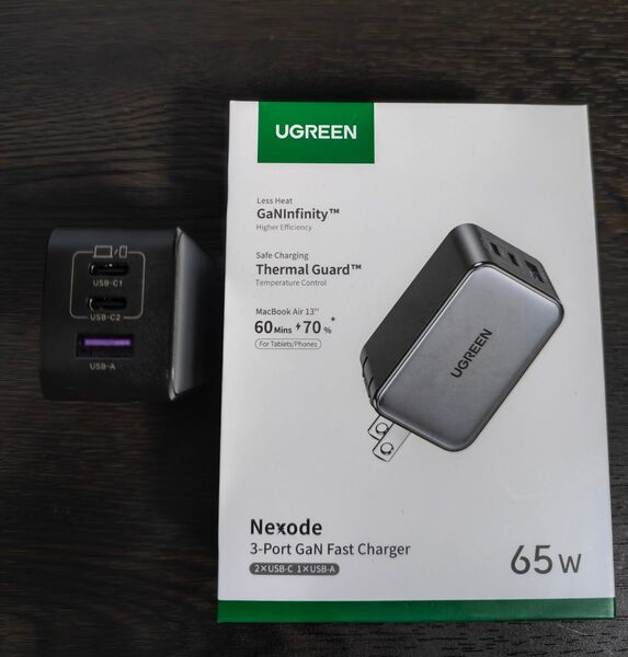 UGREEN 65W 急速 充電器 Type-C3 ポート
