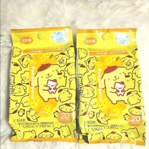 《 Pompompurin BODY WIPES 》ヒアルロン酸配合ボディシート 2コ ミモザの香り /日本製