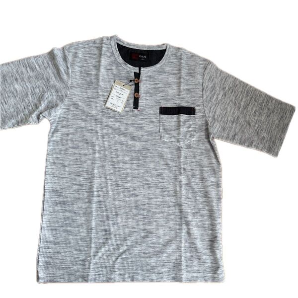 ヘンリーネックTシャツ 杢グレー 未使用