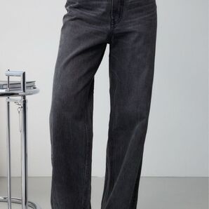 AZUL by moussy DENIM ハイウエストワイドデニム XSサイズ L/BLK