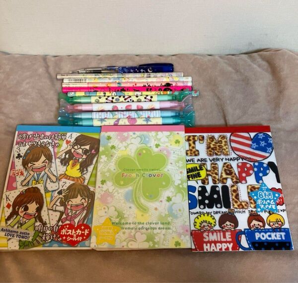 【平成レトロ】ファンシーメモ カミオジャパン シャーペンえんぴつ色ペンまとめ売り女の子向けグッズセット まとめ売り