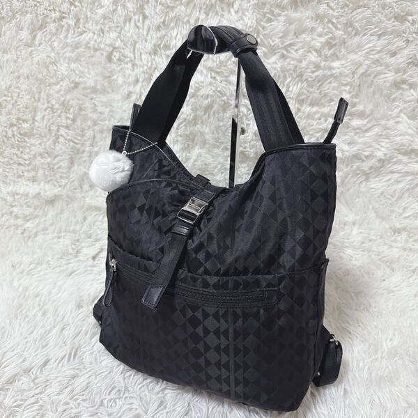 カナナプロジェクト リュック トートバッグ 2way モノグラム 黒 リュックサック バックパック ナイロン 大容量 通勤