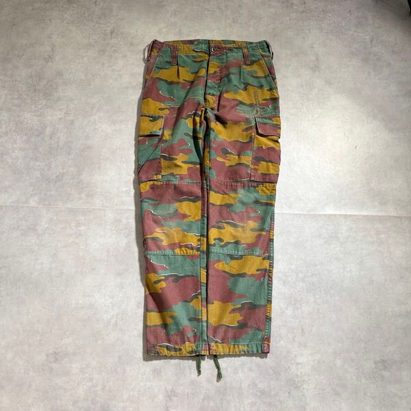 古着 90s ベルギー 軍 ミリタリー ジグソーカモ ダブルニー カーゴ パンツ 迷彩 軍パン cityboy アメカジ