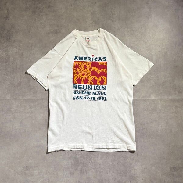 古着 90s Tシャツ 半袖 シングルステッチ アメリカ 白 ホワイト 短丈 USA製 アメカジ cityboy プリント