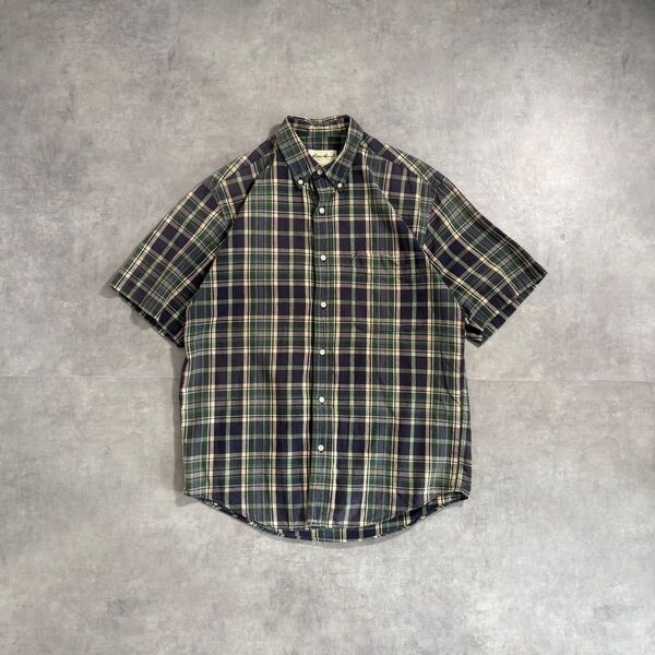 古着 90s〜 Eddie Bauer 半袖 チェックシャツ cityboy エディーバウアー ボタンダウン