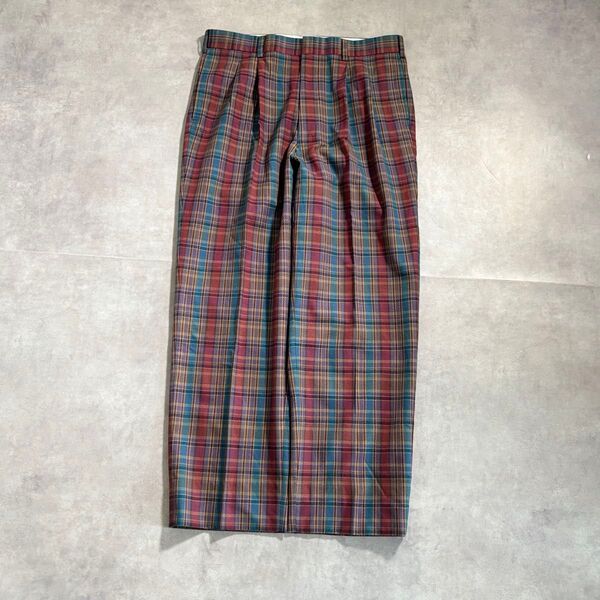 古着 90s〜 チェックパンツ ツータック ワイド ルーズ cityboy スラックス ボトムス ストリート ノームコア