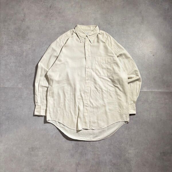 古着 00s GIVENCHY チェックシャツ 長袖 ライトイエロー BD ジバンシー ボタンダウン ラグジュアリー