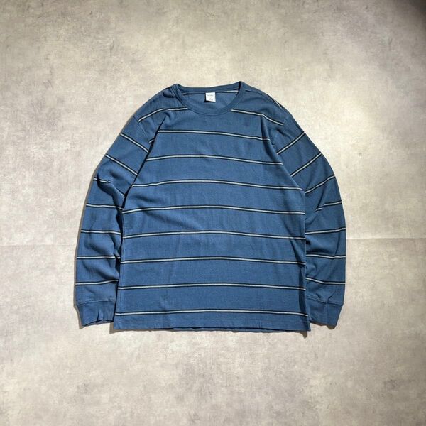 古着 00s OLDNAVY ボーダー ロンT 長袖 Tシャツ cityboy オールドネイビー サーマル ワッフル トップス