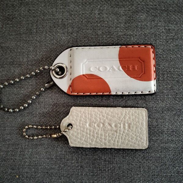 レザーキーホルダー COACH バッグチャーム コーチ タグ