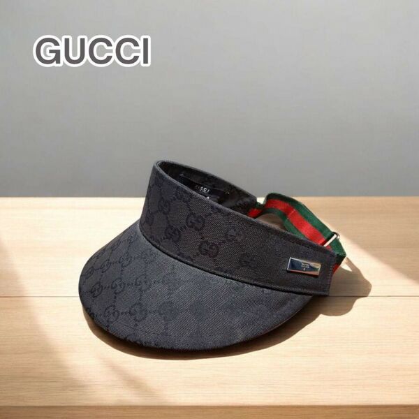 GUCCI グッチ GG柄 バイザー S ブラック245760