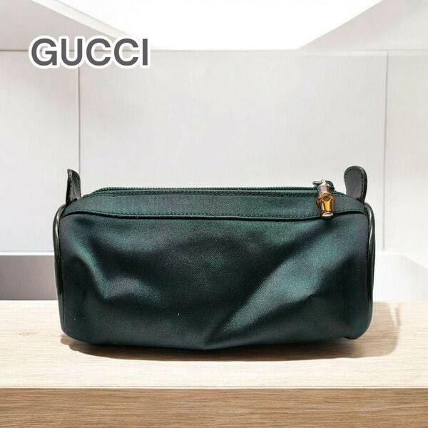GUCCI グッチ ポーチ バンブーファスナー グリーン320510