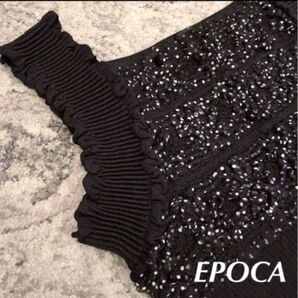 EPOCA 黒 水玉 ドットチュールレース フリル サマーニット ノースリーブ タンクトップ エポカ☆