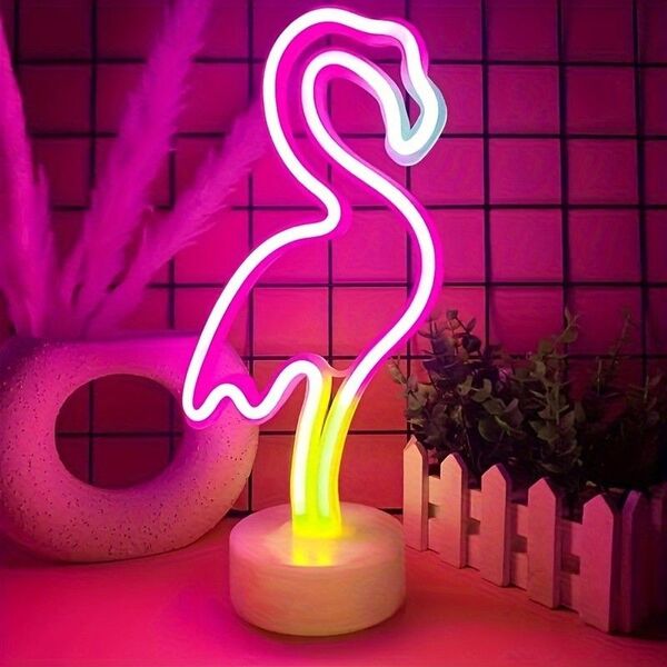フラミンゴ ネオンサイン ネオンライト LED 照明 ライト 寝室 装飾 USB インテリア