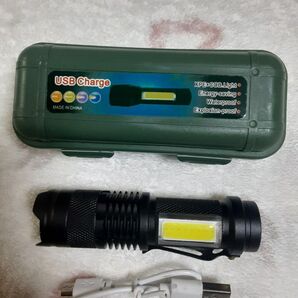LED/COB 2WAY ハンディライト 〈USB充電式〉 手のひらサイズ