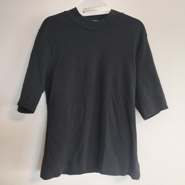 【在庫整理】UNIQLOユニクロ XLサイズ 黒ブラック 半袖五分袖 トップス カットソー モノトーンコーデ