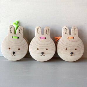 ハンドメイド ウサギのカスタネット
