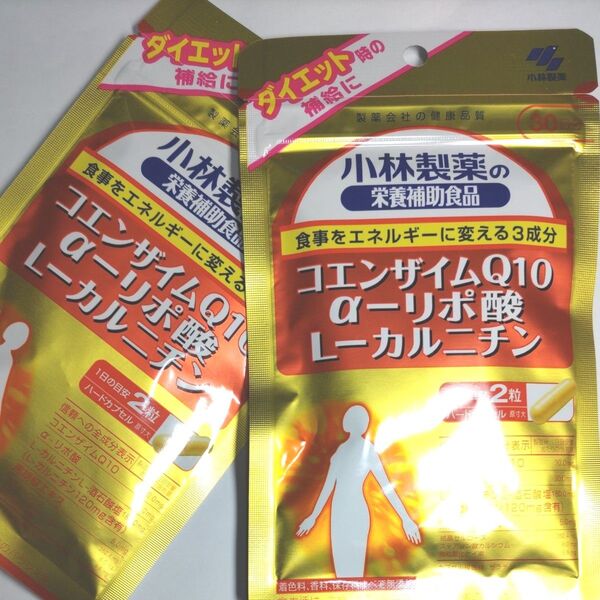 小林製薬 コエンザイムQ10 α-リポ酸 L-カルニチン 30日分 60粒 2袋