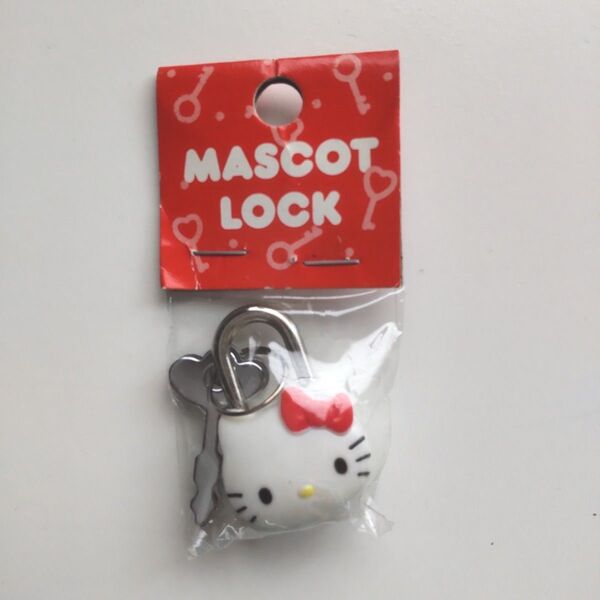【当時物 未使用 レトロ】ハローキティ マスコットロック 鍵付き 南京錠 サンリオ SANRIO キティちゃん KITTY
