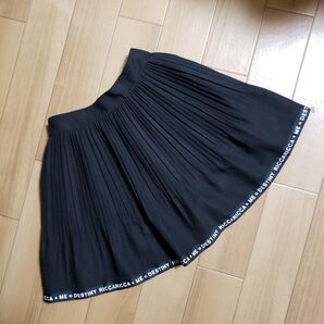 プリーツスカート シンプル ブラック 150cm
