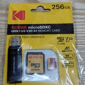 【KODAK】microSDXC 256GB UHS-1 U3 V30 A1 4K録画対応