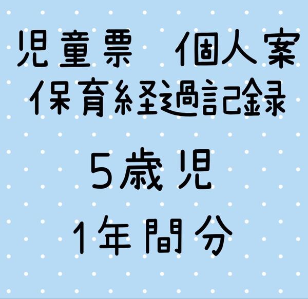 児童票 5歳児 年長 個人案 個別記録 保育経過記録 保育園 幼稚園 保育要録