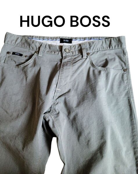HUGO BOSS メンズ リネン スラックスパンツ コットンパンツ