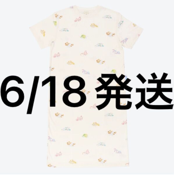 ダッフィー&フレンズ ジェラートピケ 総柄ワンピース〈gelato pique〉 白色 新品未開封品