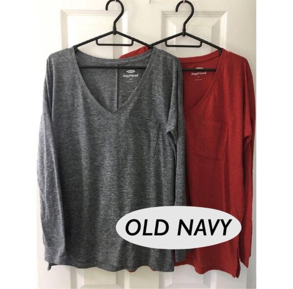 OLD NAVY/boyfriend レディース長袖トップス 2枚 米国S,Mサイズ ロンT