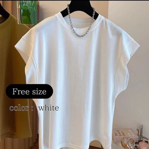 ホワイト 白 半袖 ブラウス カットソー トップス デザイン Tシャツ シンプル 細見え 夏 レディース