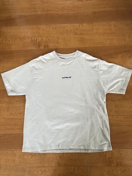 メンズ ロゴ Tシャツ オーバーサイズ ベージュ M バックプリント