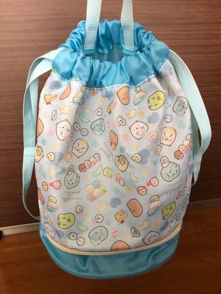 すみっこぐらし プールバッグ 水着バッグ リュック 水色
