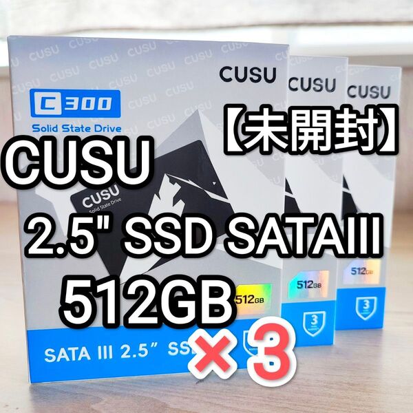 【未開封】CUSU SSD 2.5インチ SATA 512GB C300 3個セット!!