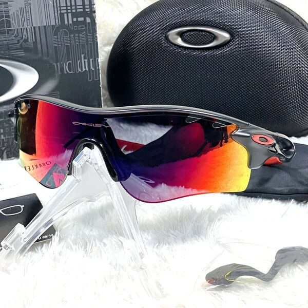 【美品】OAKLEY オークリー サングラス RADARLOCK PATH レーダーロックパス OO9206 赤黒 付属品フル完備