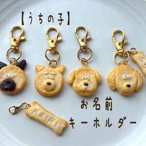 【選べるうちの子ワンコ】お名前キーホルダー付き フェイクスイーツ