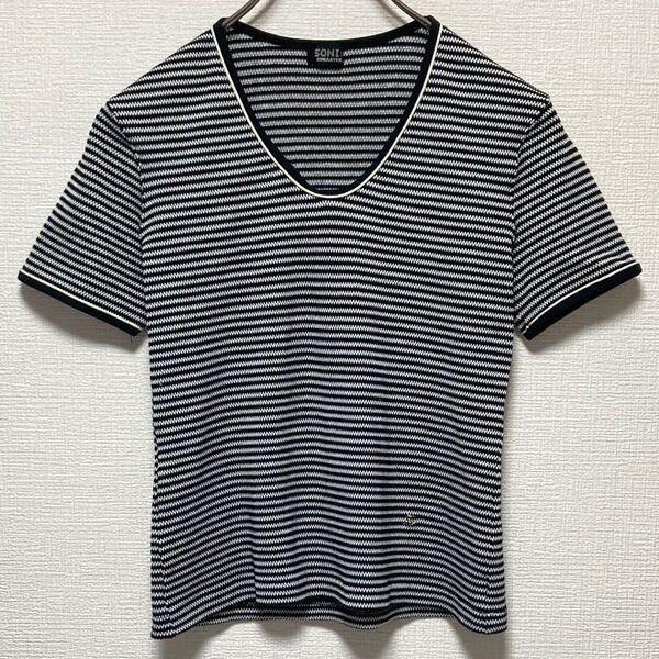 SONIA RYKIEL ボーダーカットソー ソニアリキエル ラインストーン