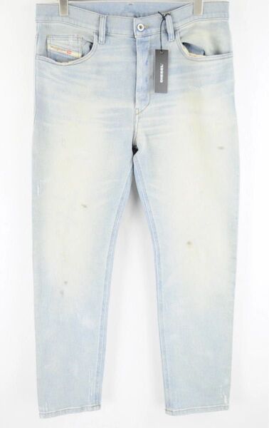 DIESEL D-Eetar 081AKメンズジーンズW34 / L32テーパーフィットブルーステンドコットンストレッチ