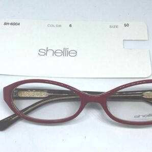 新品未使用 台紙付き デモレンズ付 メガネフレーム オーバル 眼鏡 ワインレッド 眼鏡