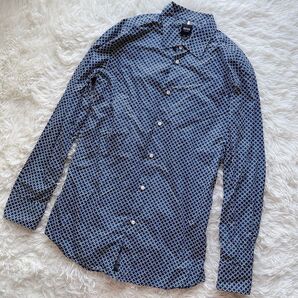 美品 現行 BOSS TAILORED ボス テーラード 長袖シャツ SLIMFIT ヒューゴボス カンクリーニ 40A ブルー