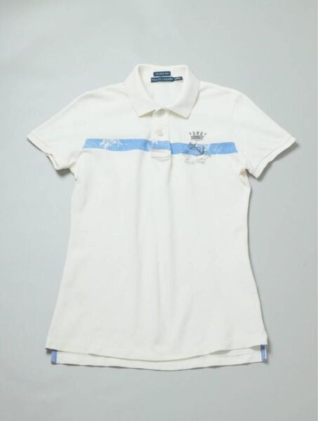 POLO by Ralph Lauren ポロラルフローレン 半袖ポロシャツ PIQUE ピケシャツ レディース M オフホワイト