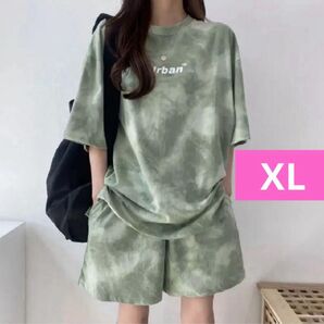 セットアップ Tシャツ ハーフパンツ XL 半袖 レディース 上下セット ジム ランニング パジャマ 大きめ