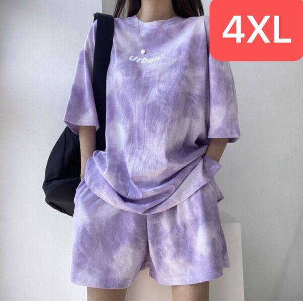 セットアップ Tシャツ ハーフパンツ 4XL 半袖 レディース 上下セット ジム ランニング パジャマ 大きめ